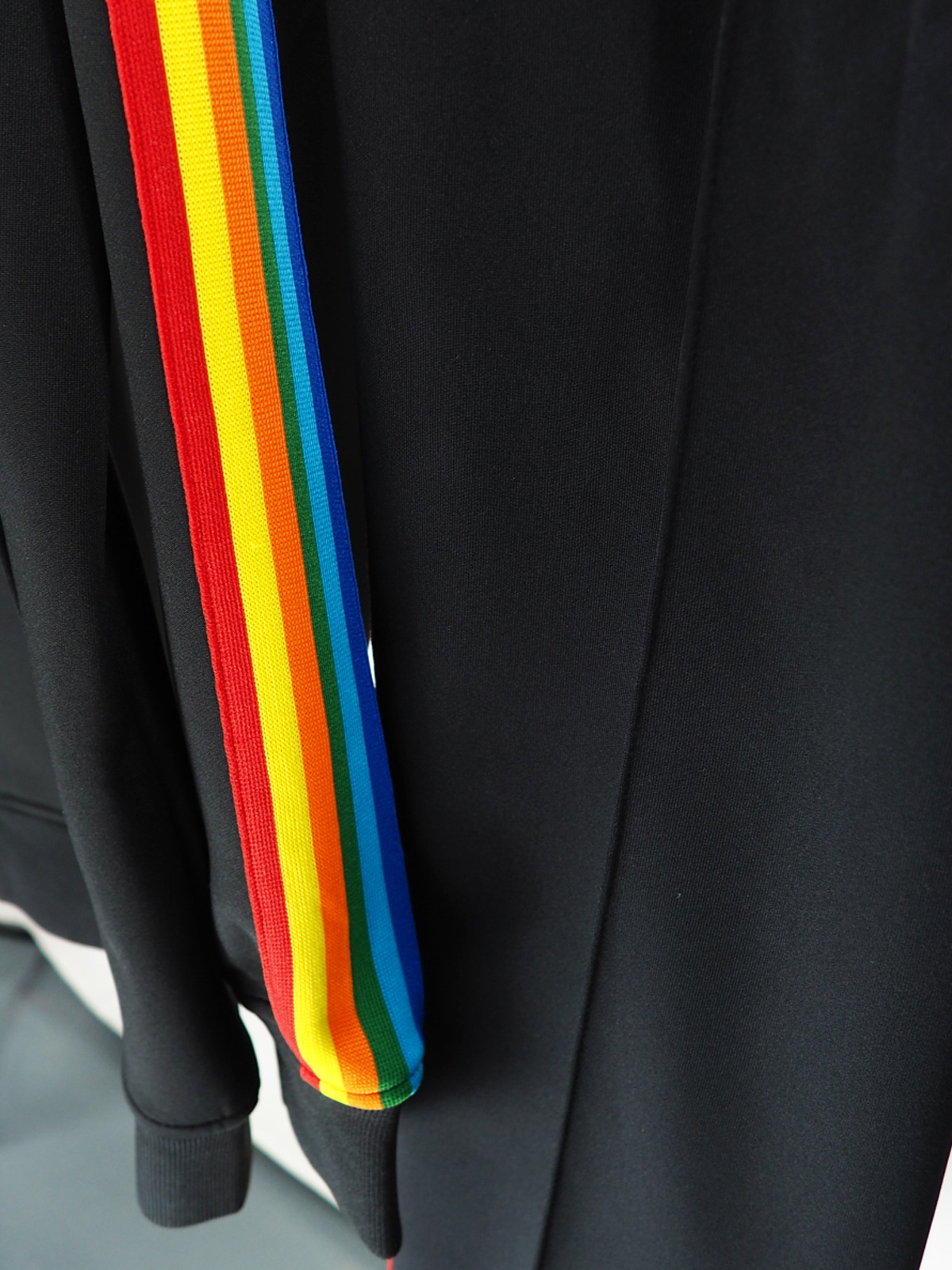 Palm Angels Zip-Up Striped Rainbow Classic Track Jacket & Pants Set Black