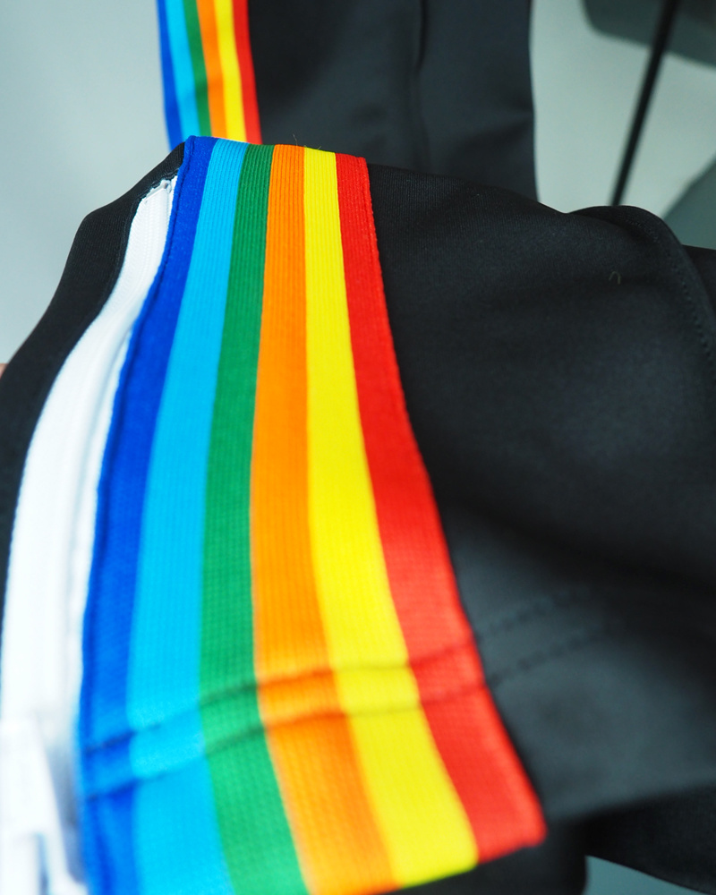 Palm Angels Zip-Up Striped Rainbow Classic Track Jacket & Pants Set Black