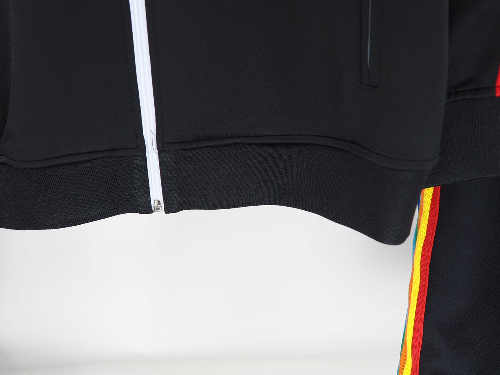 Palm Angels Zip-Up Striped Rainbow Classic Track Jacket & Pants Set Black