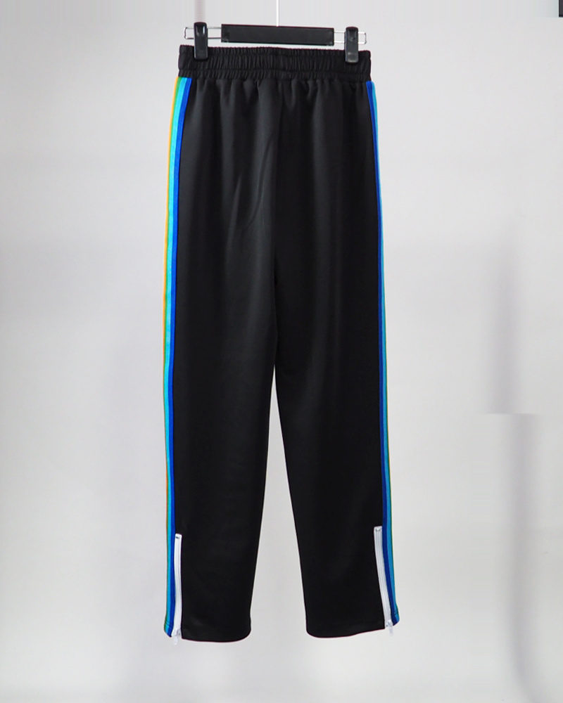 Palm Angels Zip-Up Striped Rainbow Classic Track Jacket & Pants Set Black
