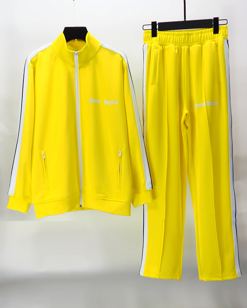 Palm Angels Zip-Up Classic Track Jacket & Pants Set Yellow
