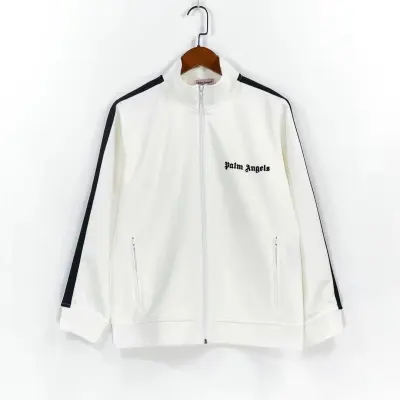 Palm Angels Zip-Up Classic Track Jacket & Pants Set White 02