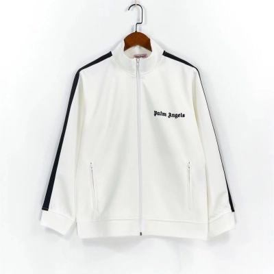 Palm Angels Zip-Up Classic Track Jacket & Pants Set White 02