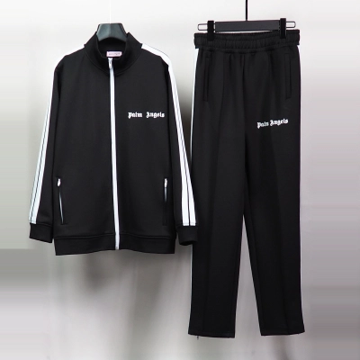 Palm Angels Zip-Up Classic Track Jacket & Pants Set Black 01