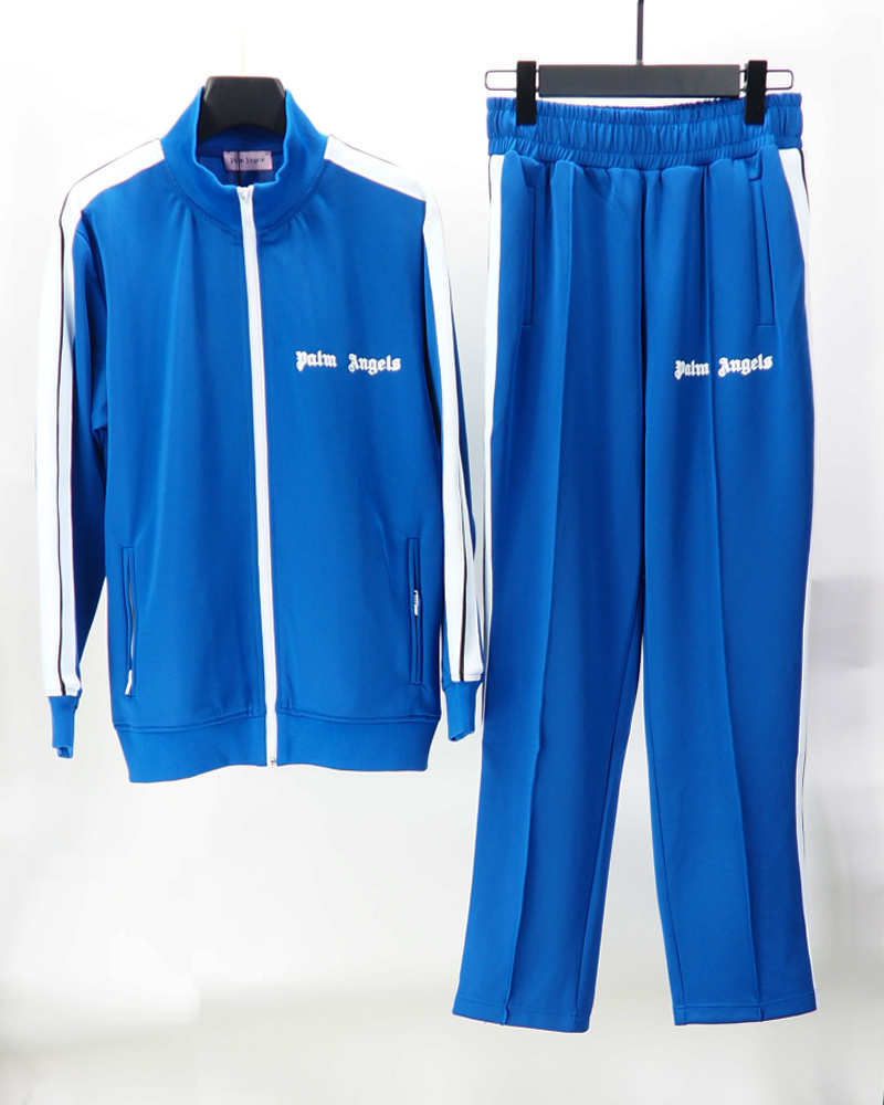Palm Angels Zip-Up Classic Track Jacket & Pants Set Royal Blue