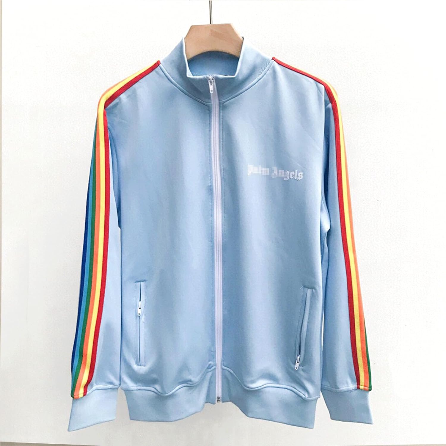 Palm Angels Zip-Up Striped Rainbow Classic Track Jacket & Pants Set Light Orchid