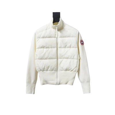 Canada Goose Hybridge Quilted Knit Jacket White 01