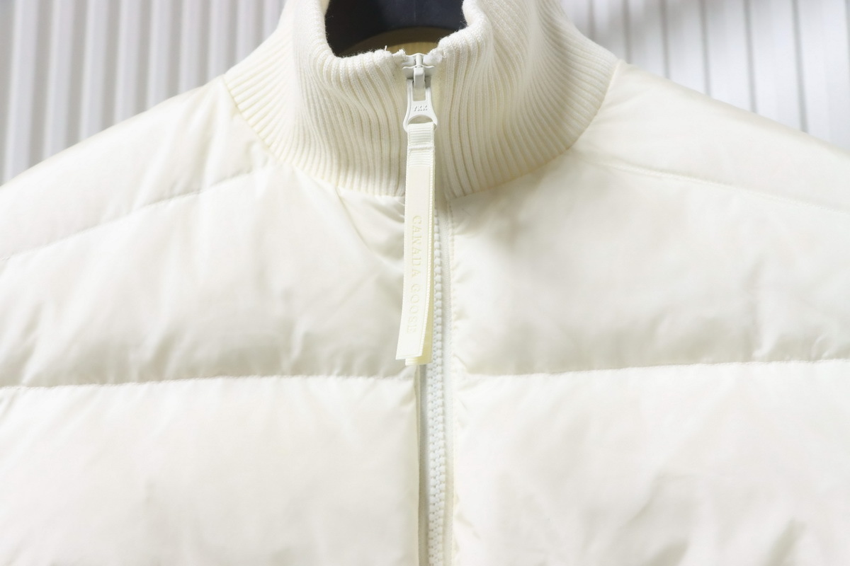 Canada Goose Hybridge Quilted Knit Jacket White