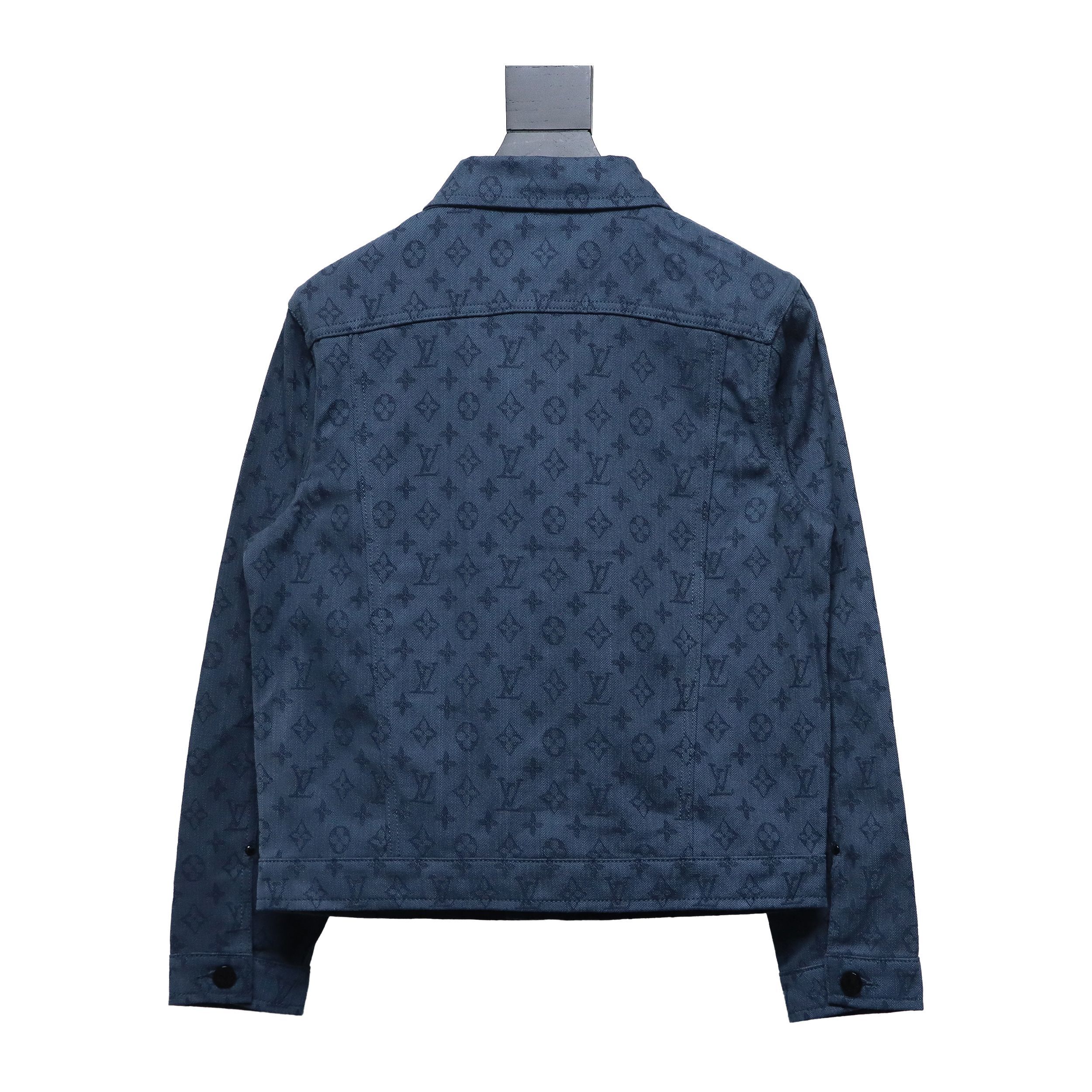 Louis Vuitton Classic Navy Blue Jacquard Work Denim Jacket