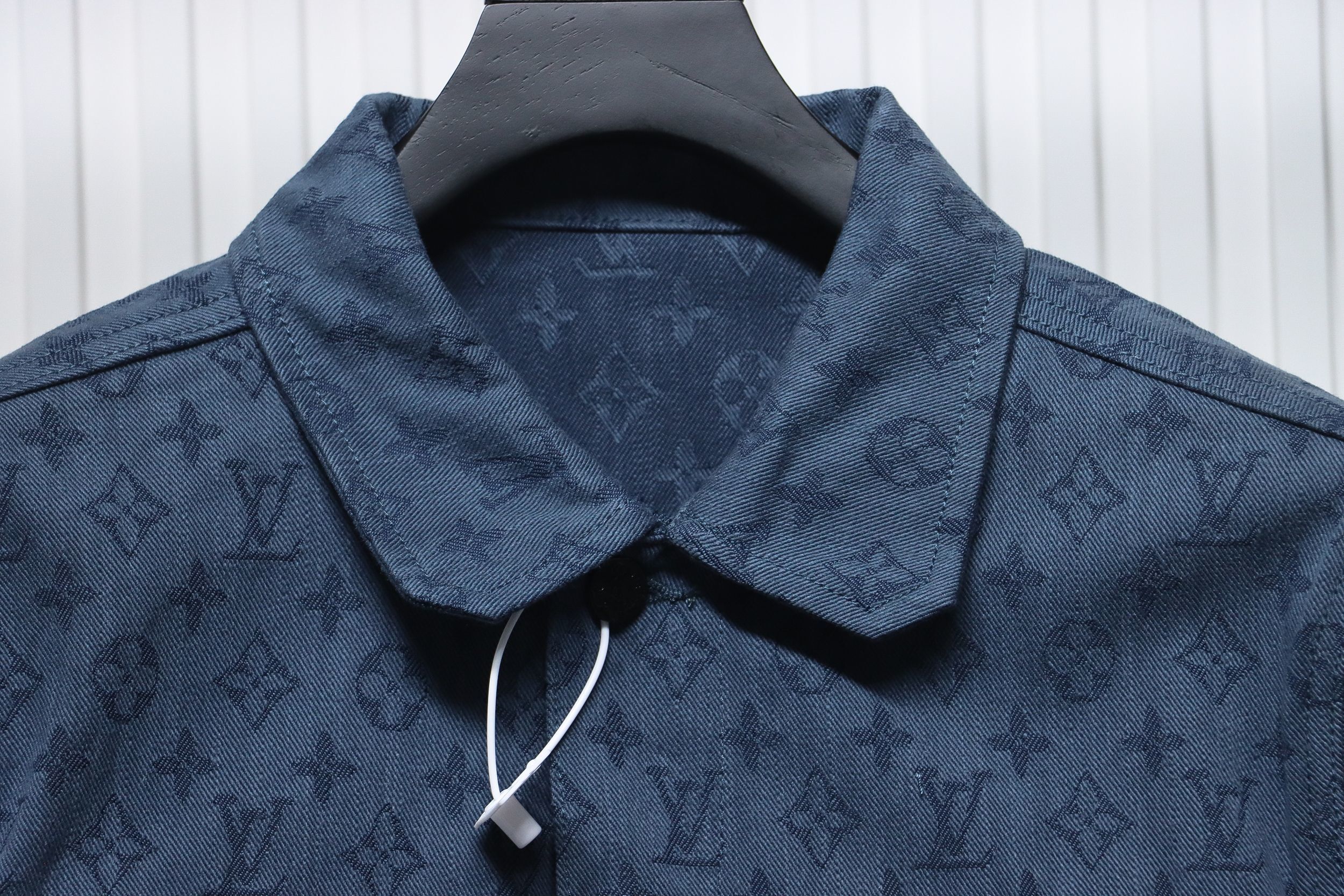 Louis Vuitton Classic Navy Blue Jacquard Work Denim Jacket