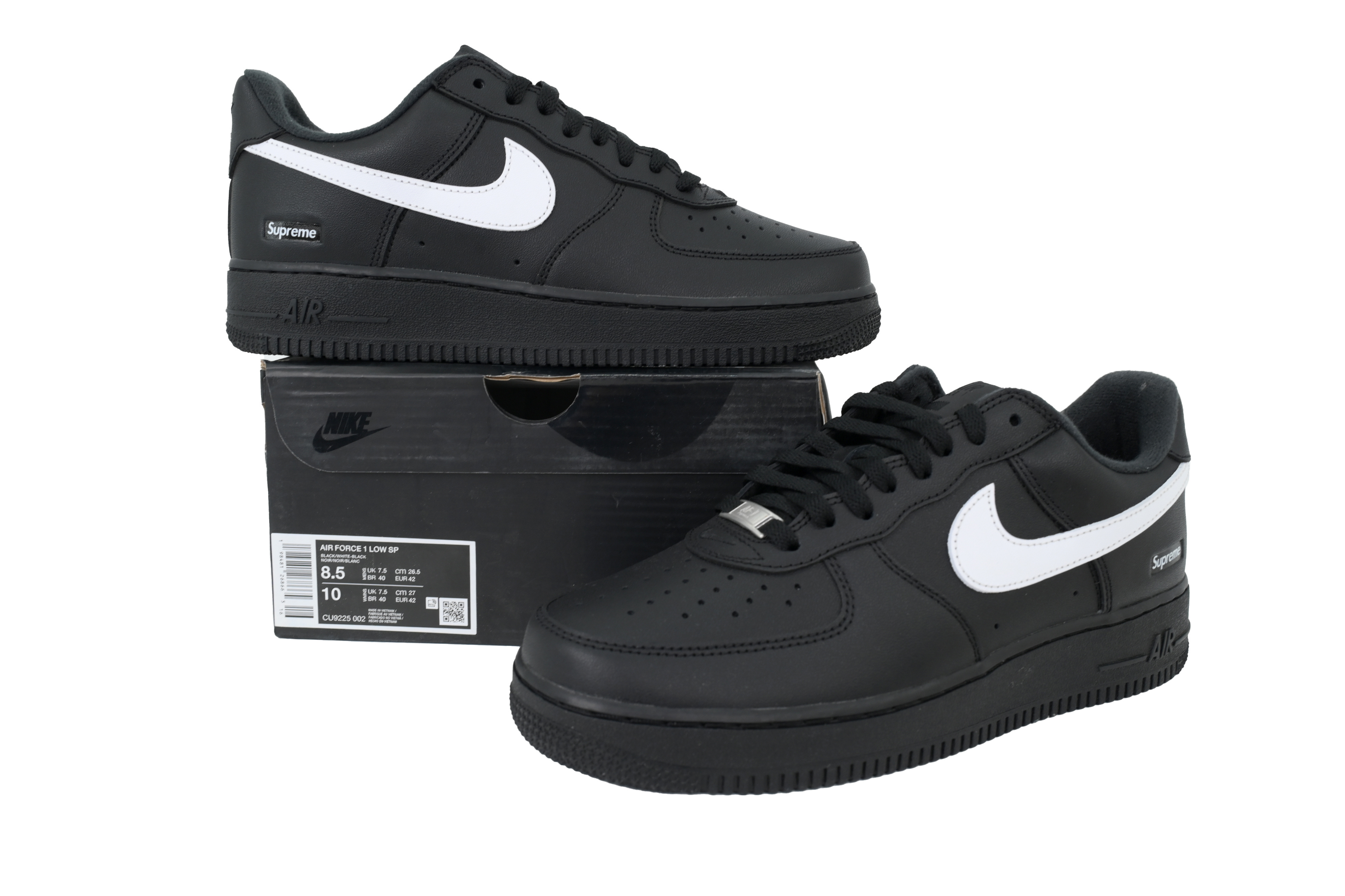 Nike Supreme x Air Force 1 Low 'Box Logo - Black White' CU9225-002
