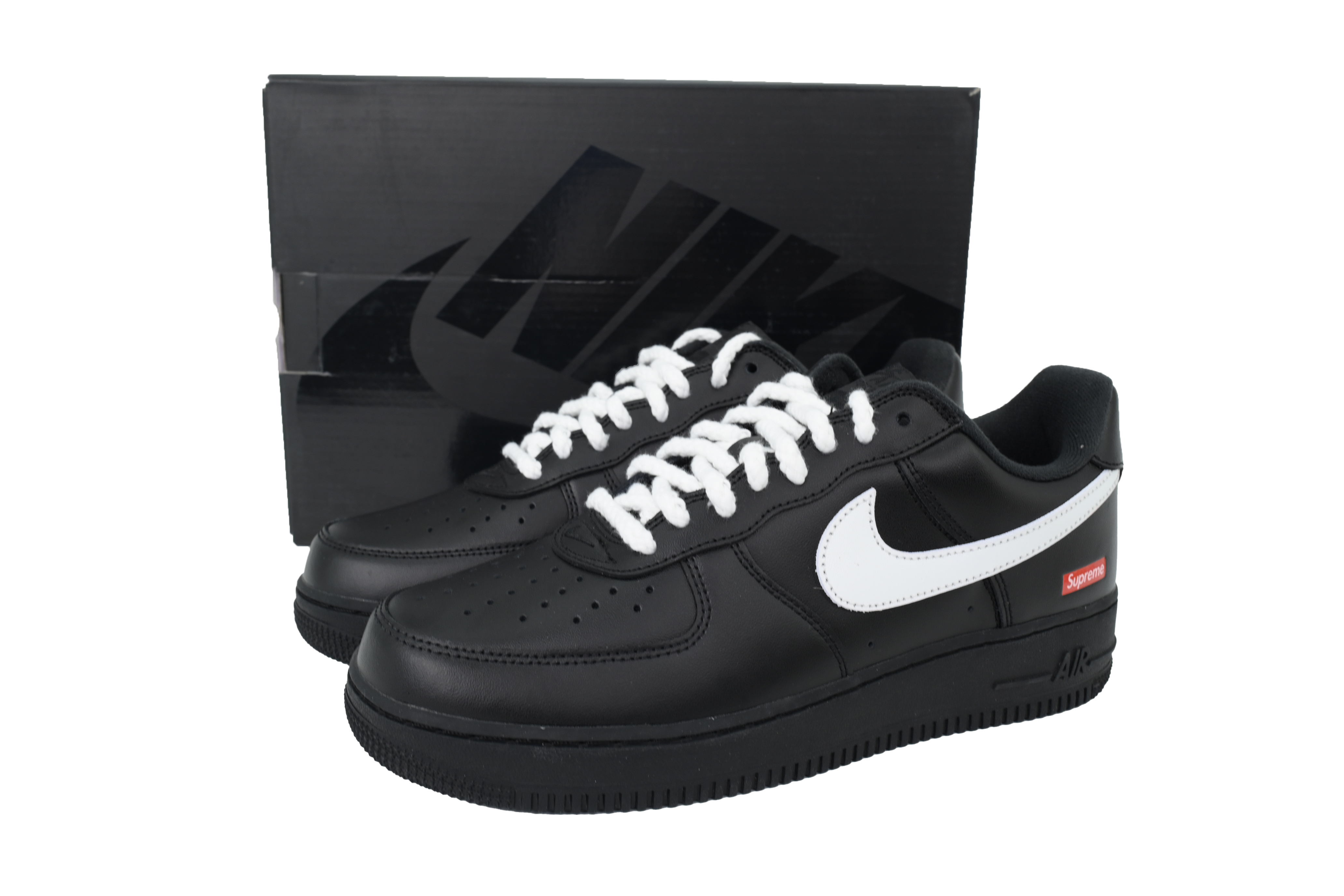 Nike Supreme x Air Force 1 Low Black Warrior Black And White CU9225-001