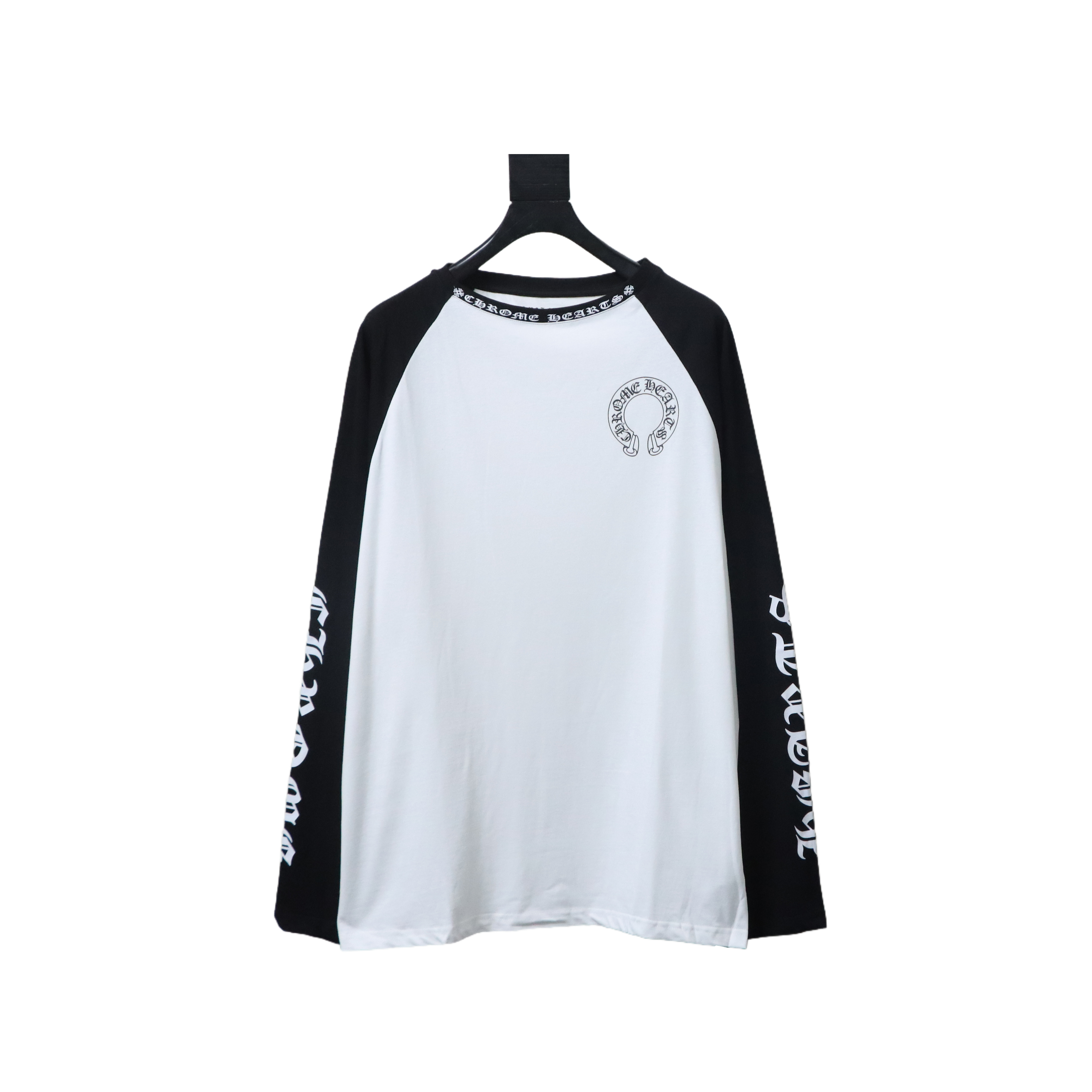 Chrome Hearts Horseshoe Neck Logo Long-Sleeve T-Shirt 'Black/White'