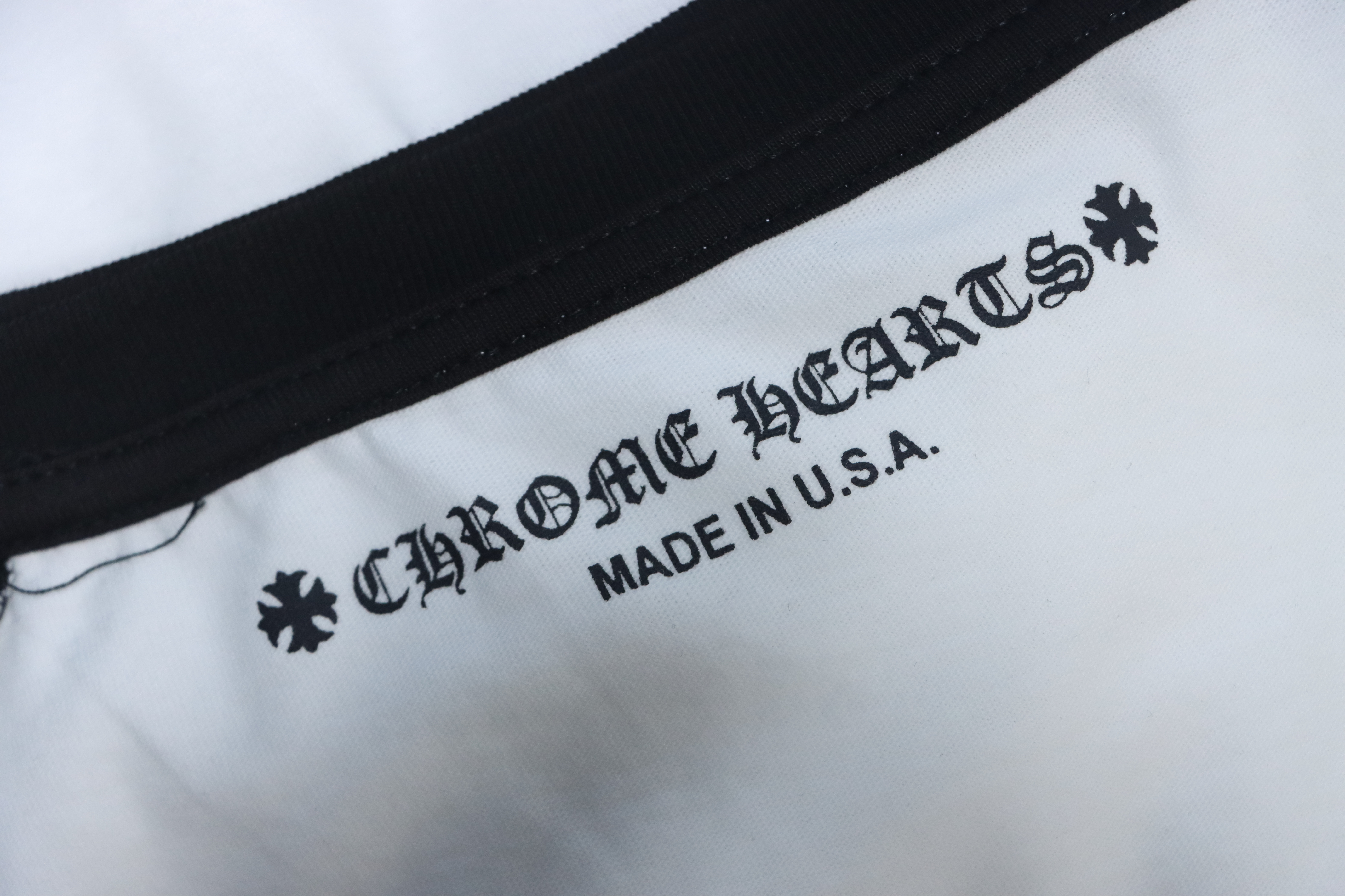 Chrome Hearts Horseshoe Neck Logo Long-Sleeve T-Shirt 'Black/White'