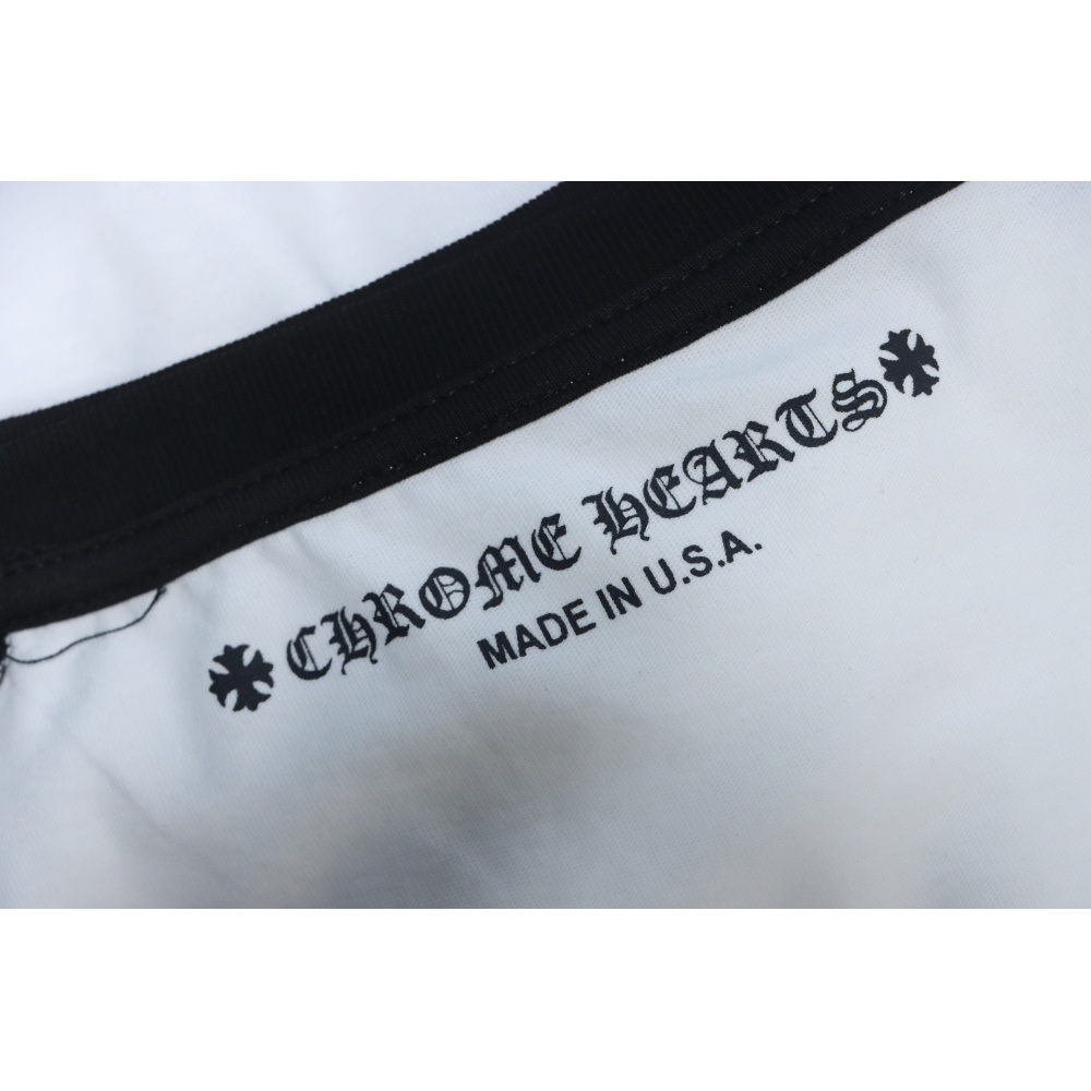 Chrome Hearts Horseshoe Neck Logo Long-Sleeve T-Shirt 'Black/White'