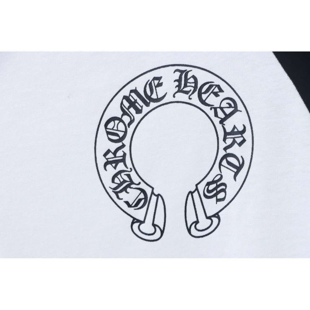 Chrome Hearts Horseshoe Neck Logo Long-Sleeve T-Shirt 'Black/White'