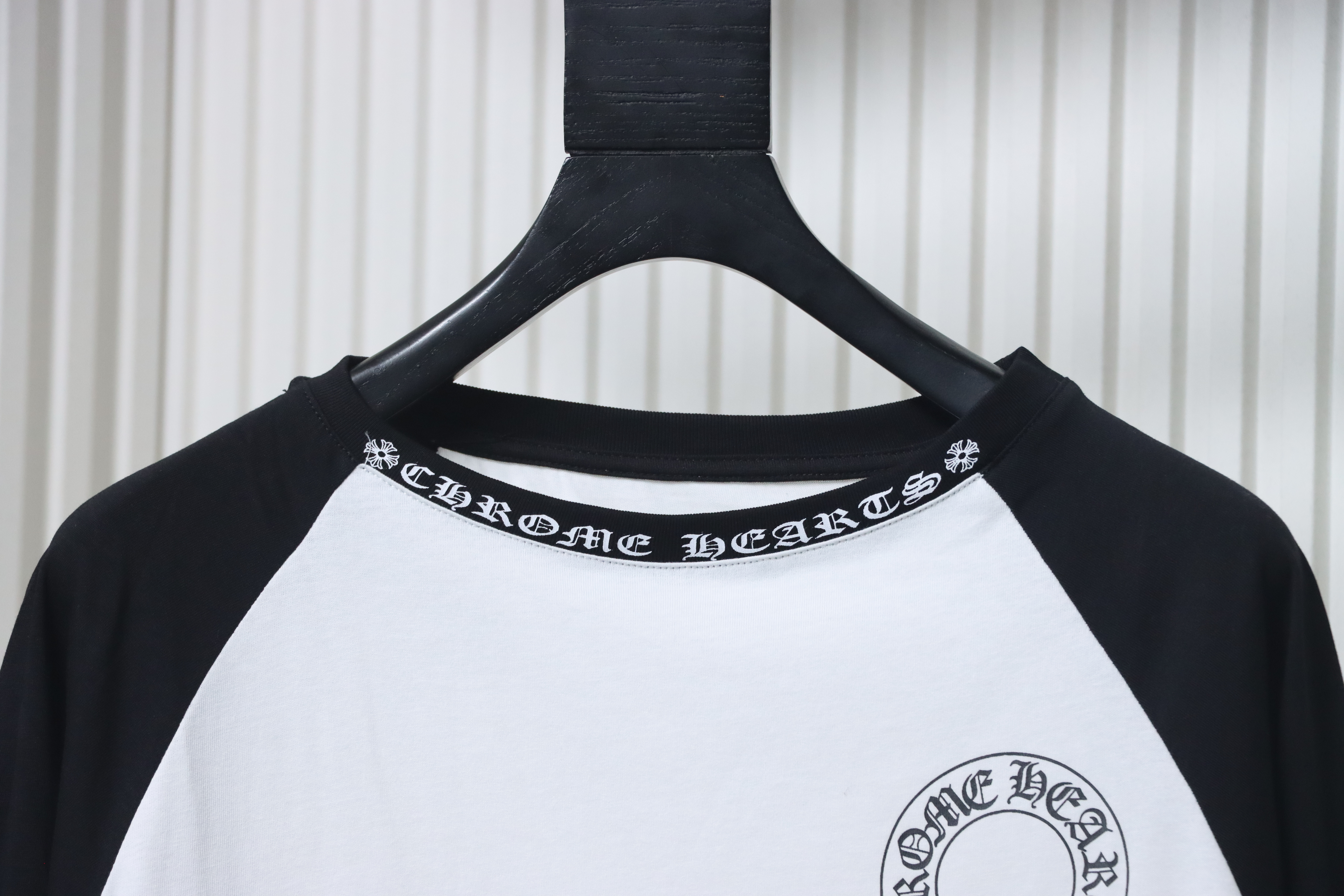 Chrome Hearts Horseshoe Neck Logo Long-Sleeve T-Shirt 'Black/White'