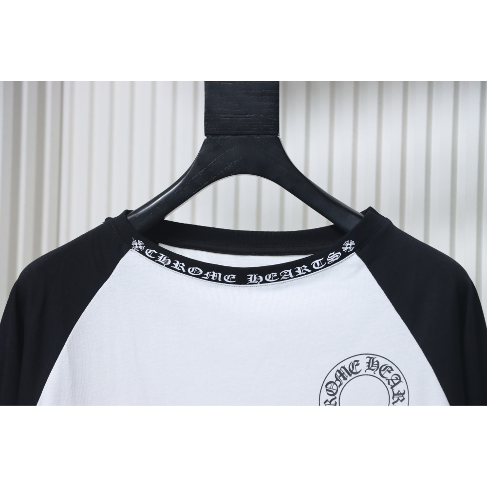 Chrome Hearts Horseshoe Neck Logo Long-Sleeve T-Shirt 'Black/White'