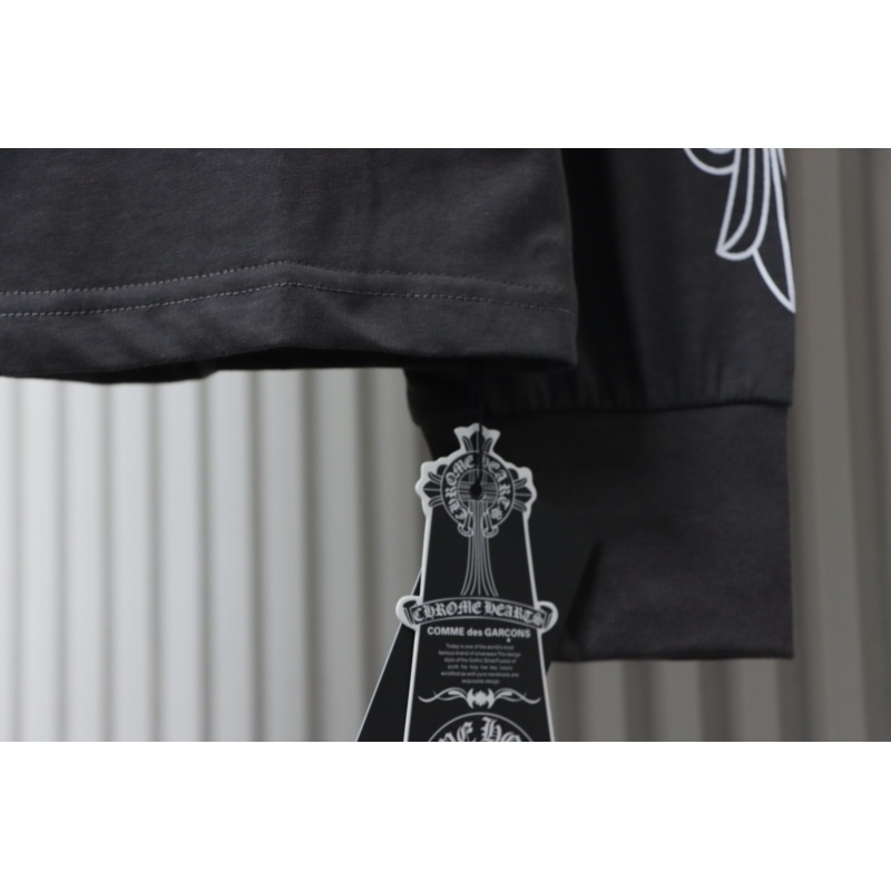 Chrome Hearts Matty Boy Shoulder Logo Crewneck Dark Gray