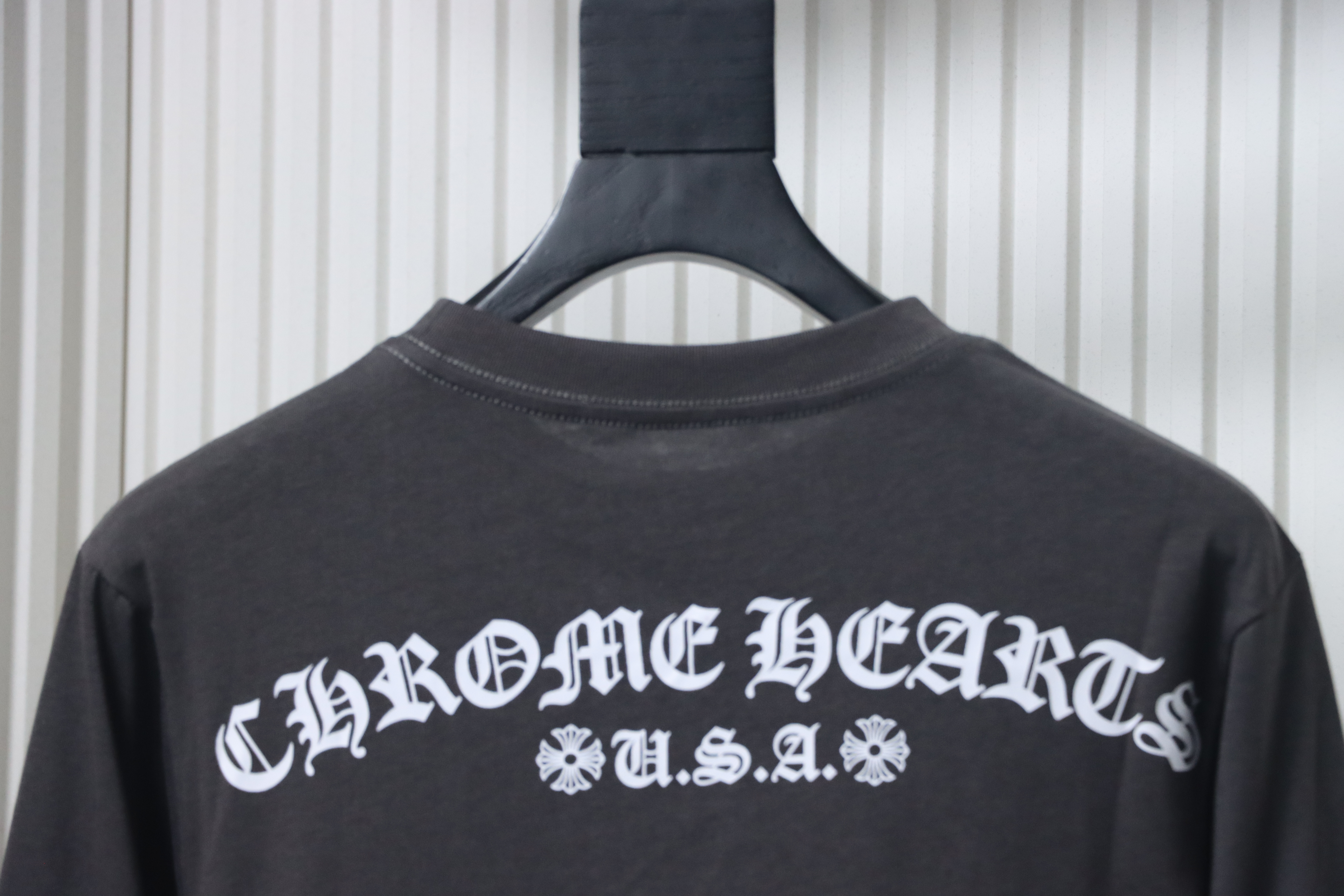 Chrome Hearts Matty Boy Shoulder Logo Crewneck Dark Gray