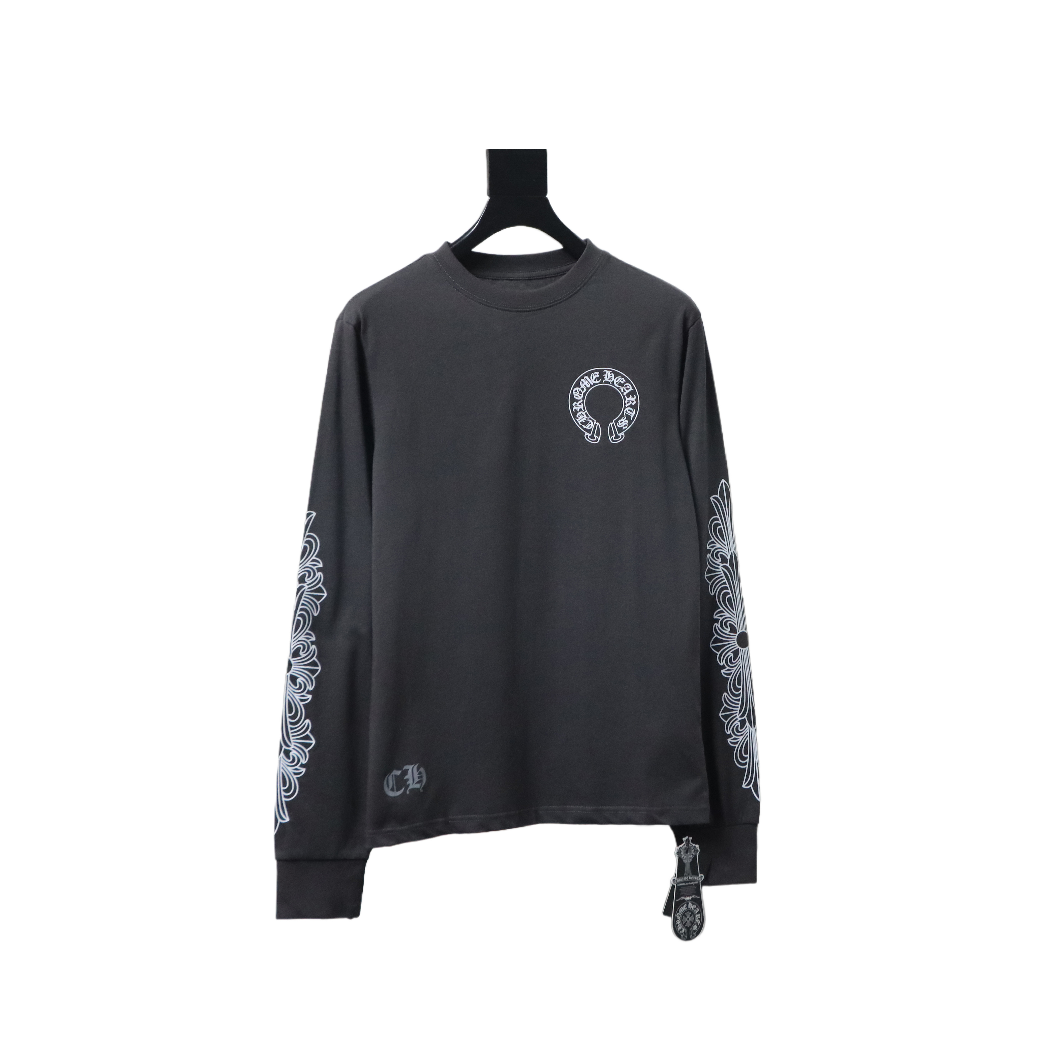 Chrome Hearts Matty Boy Shoulder Logo Crewneck Dark Gray