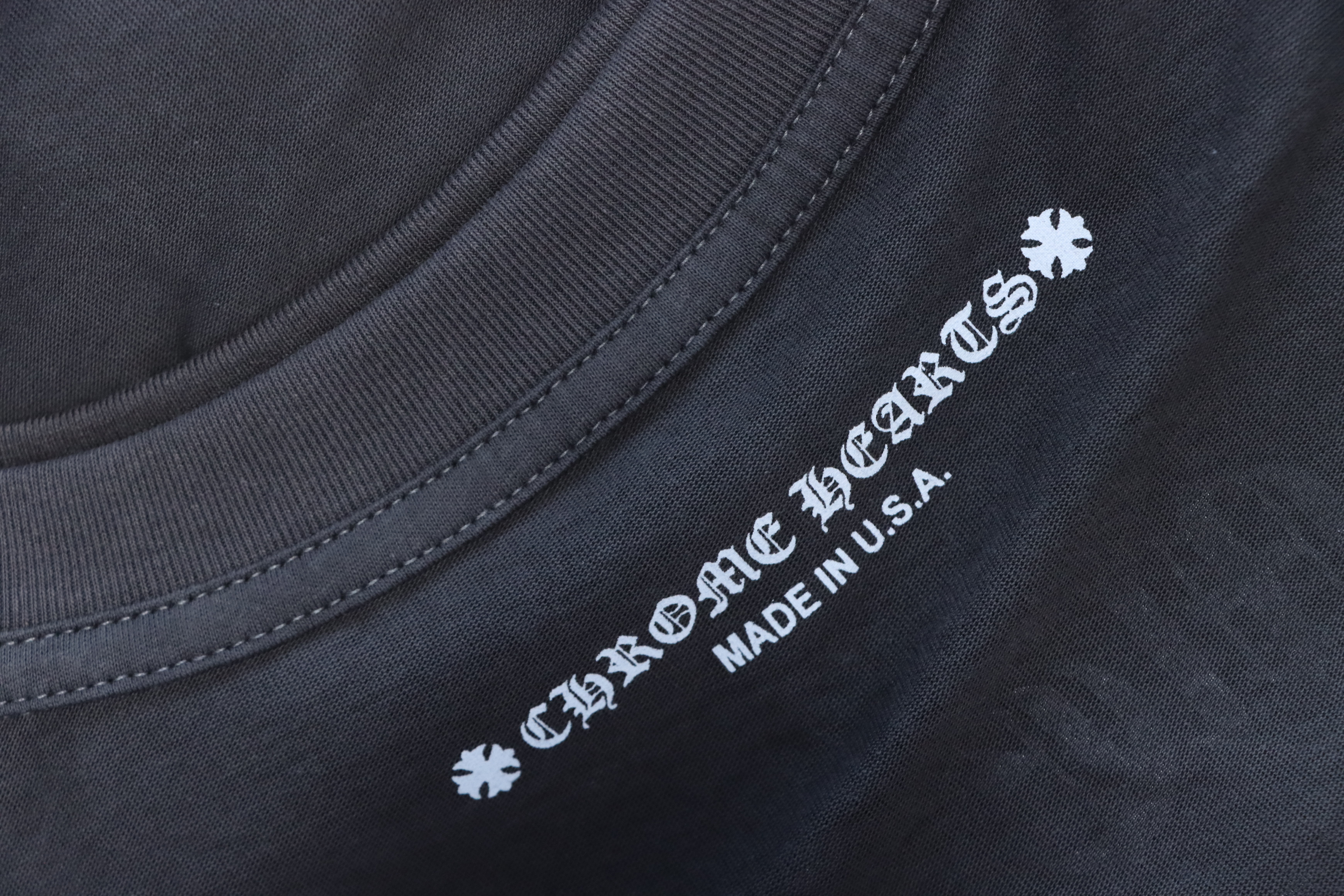 Chrome Hearts Matty Boy Shoulder Logo Crewneck Dark Gray