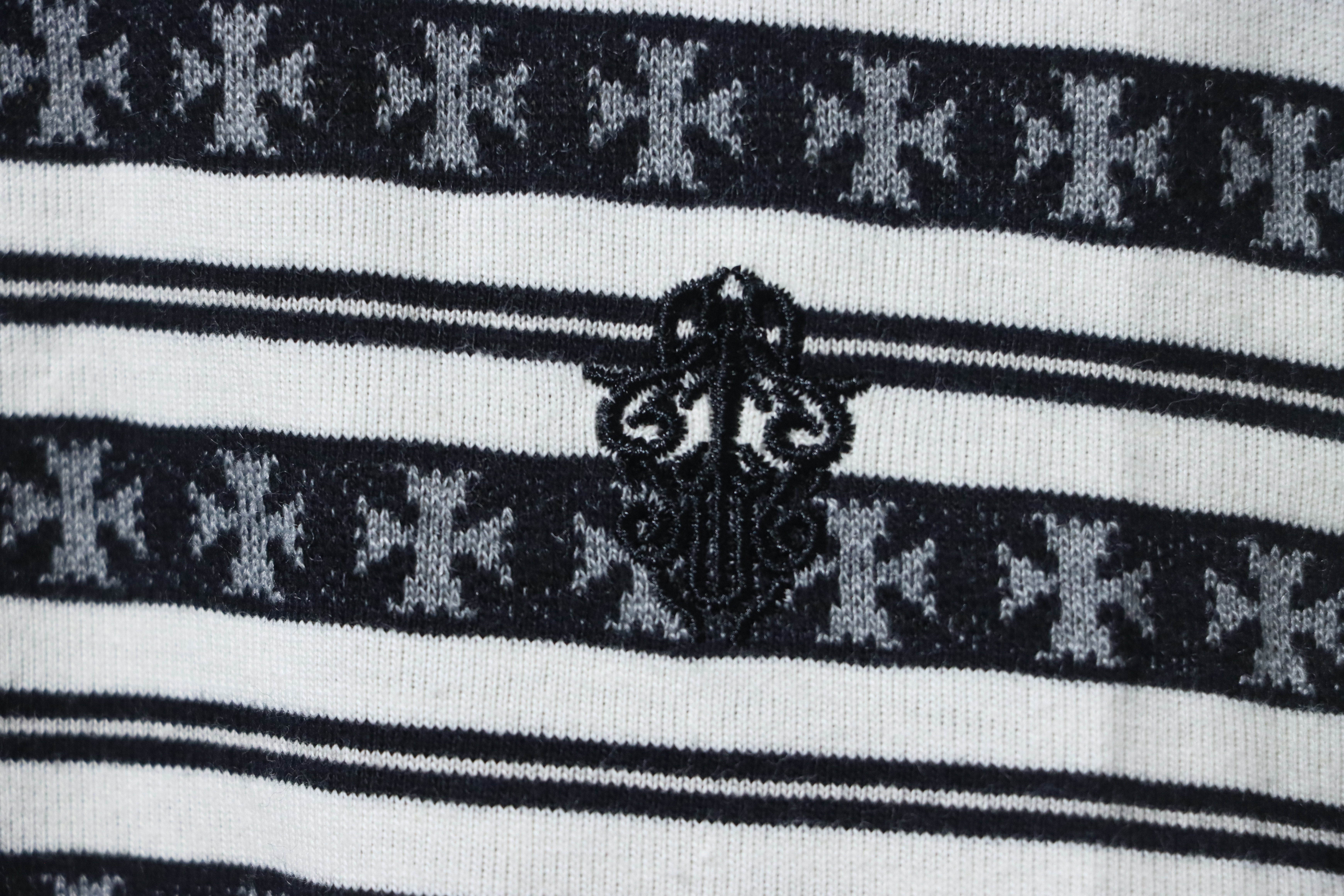 Chrome Hearts Matty Boy Teens From Mars Rugby Long Sleeve Stripe Polo Shirt Black White