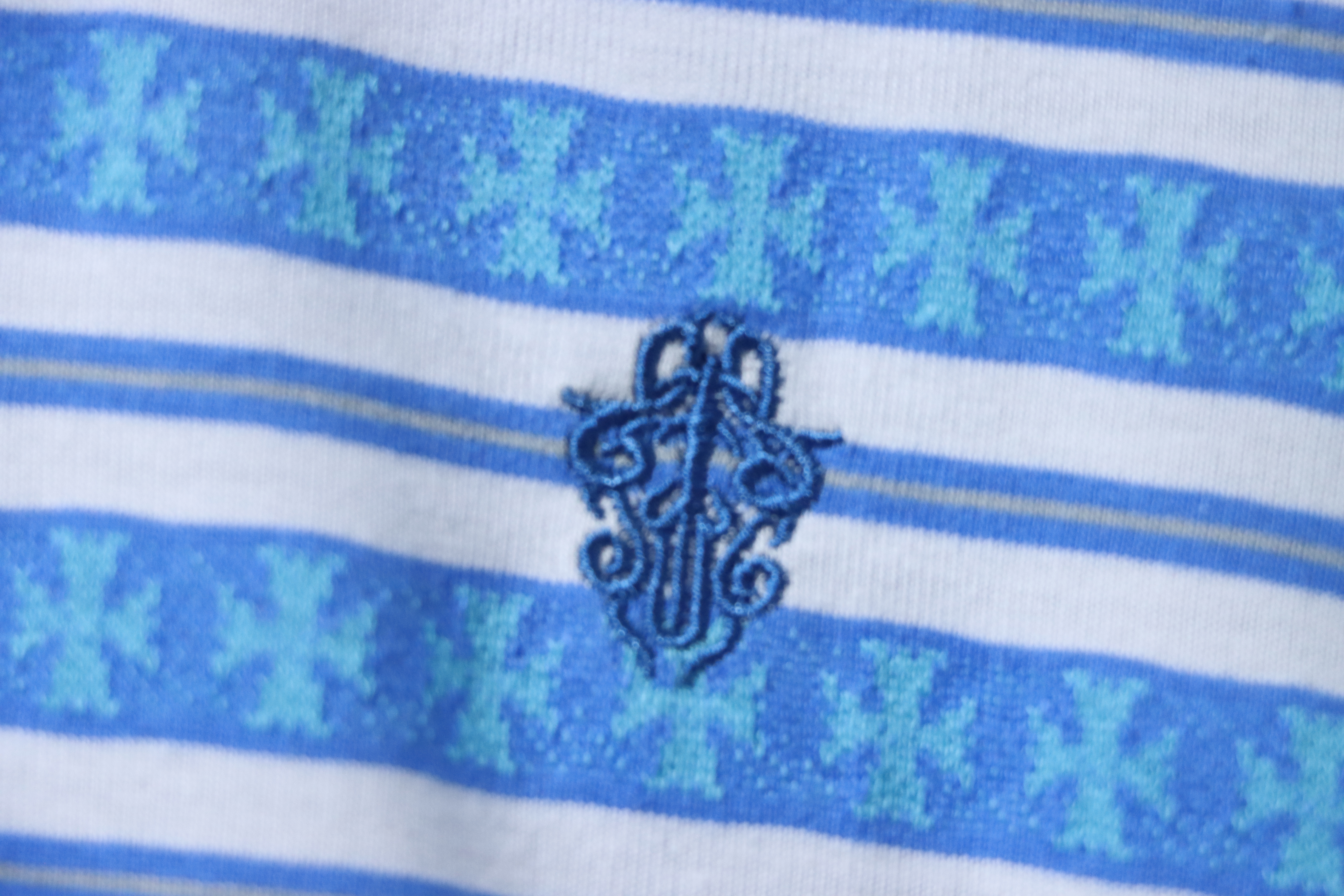 Chrome Hearts Matty Boy Teens From Mars Rugby Long Sleeve Stripe Polo Shirt Blue