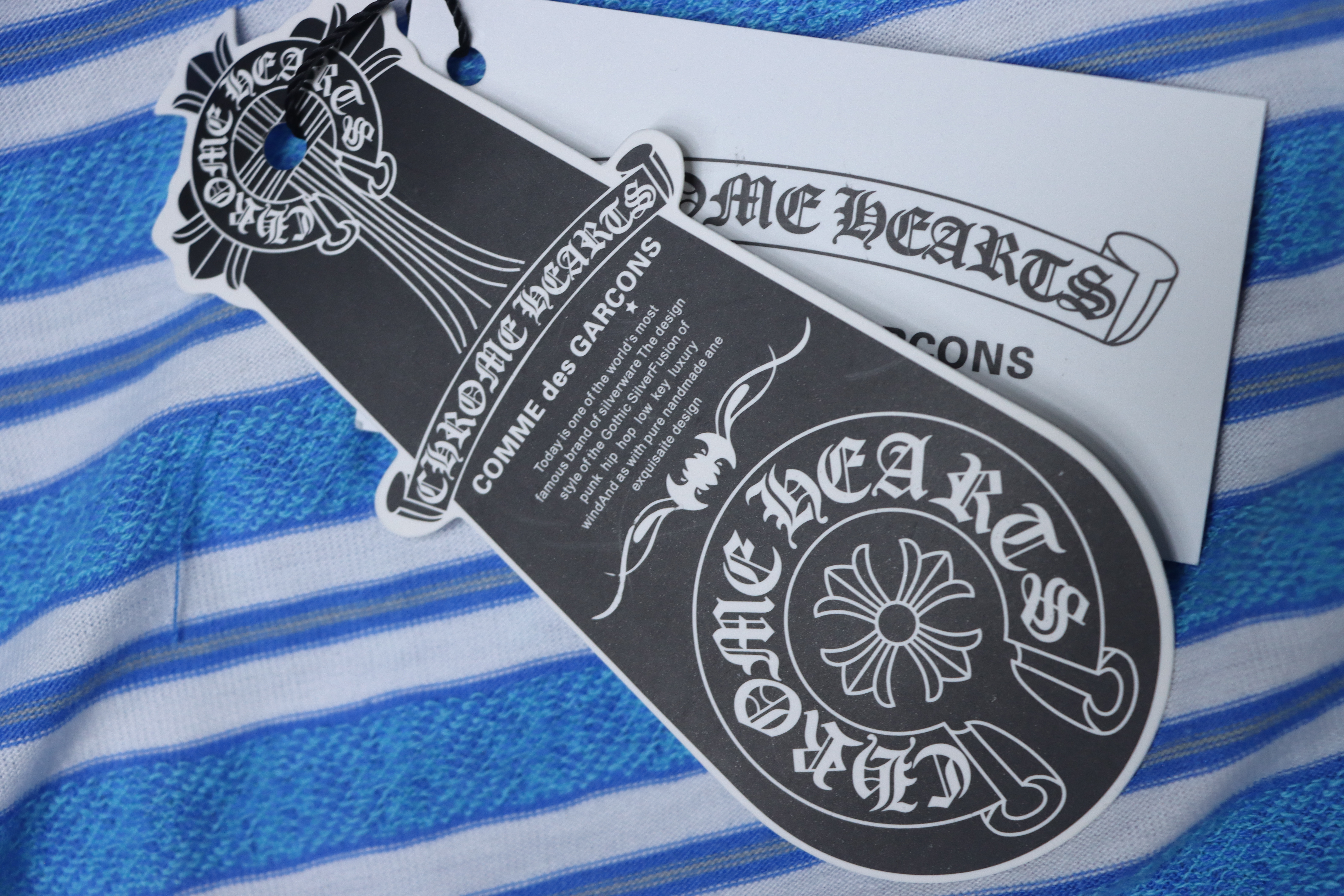 Chrome Hearts Matty Boy Teens From Mars Rugby Long Sleeve Stripe Polo Shirt Blue