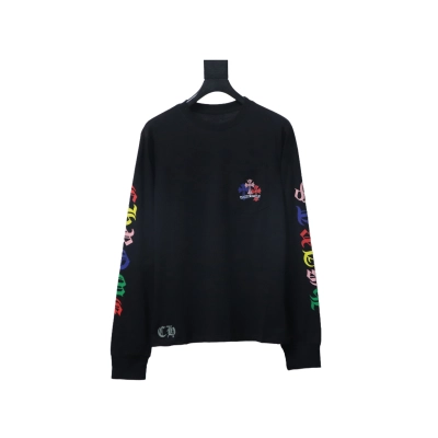 Chrome Hearts Multi Color Cross Logo Long Sleeves T-shirt Black 02