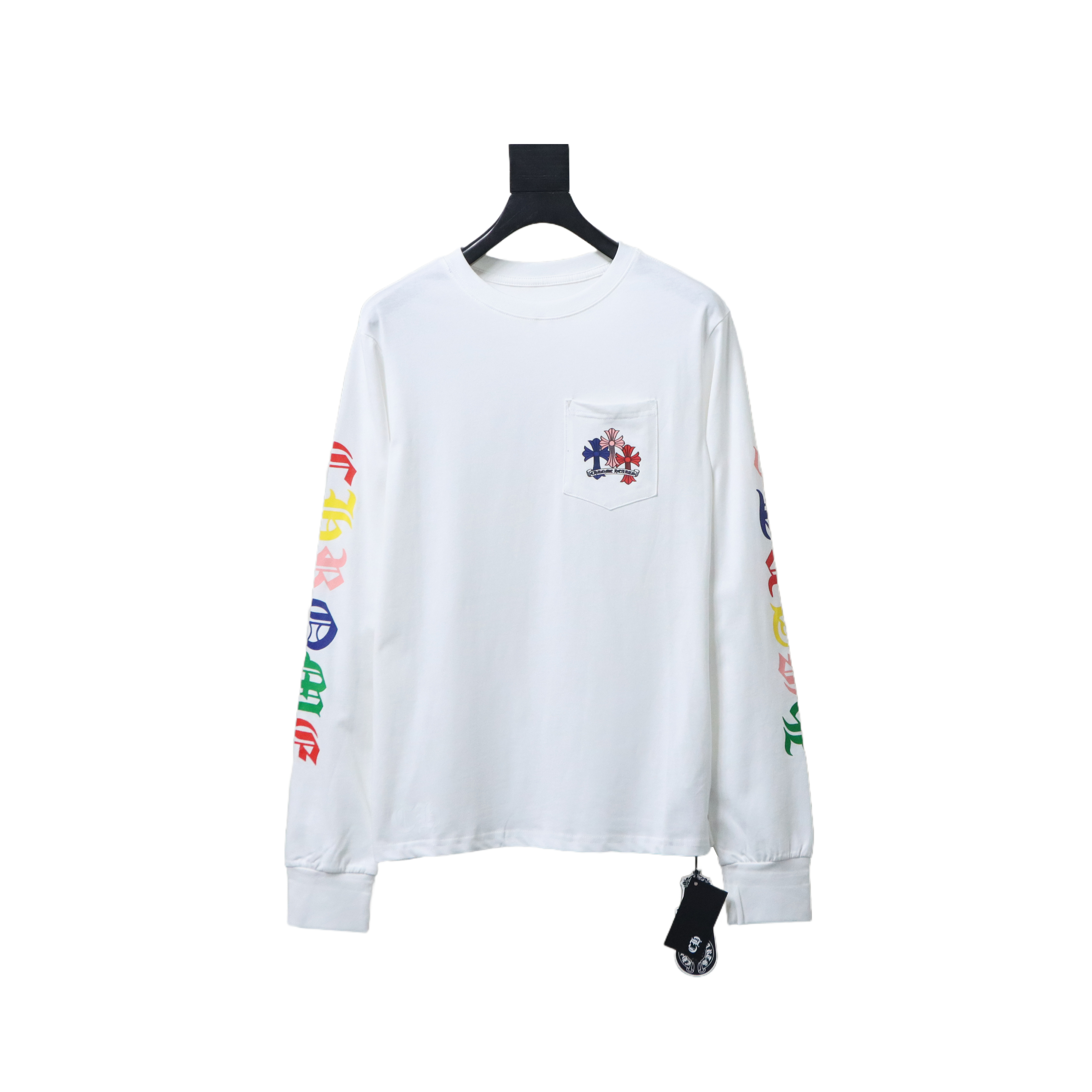 Chrome Hearts Multi Color Cross Logo Long Sleeves T-shirt White
