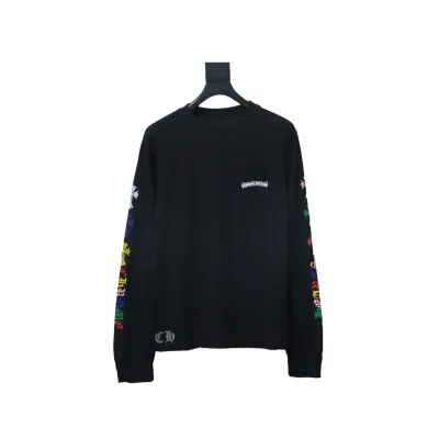 Chrome Hearts Multicolor Scroll Printed Logo Long Sleeves T-shirt Black 02