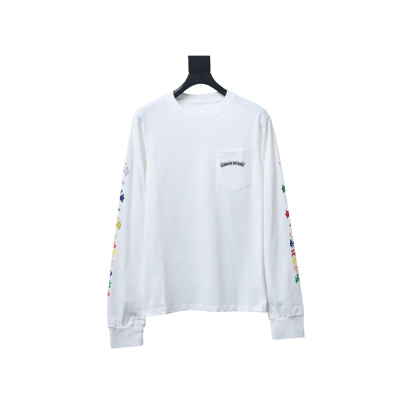 Chrome Hearts Multicolor Scroll Printed Logo Long Sleeves T-shirt White 02