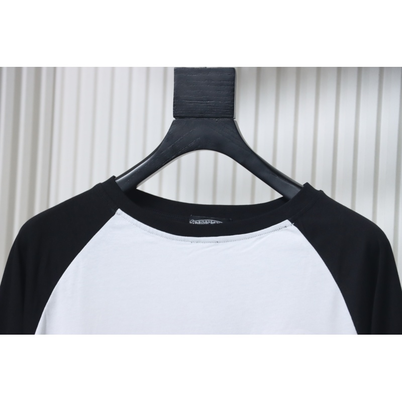 Chrome Hearts Pink Cross Embroidery Long Sleeve Shirt  Black And White