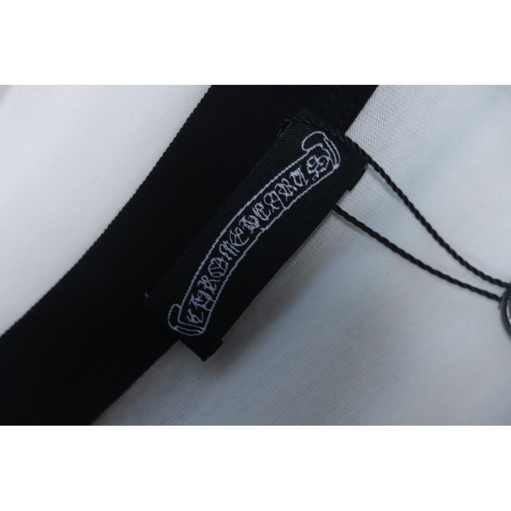 Chrome Hearts Pink Cross Embroidery Long Sleeve Shirt  Black And White