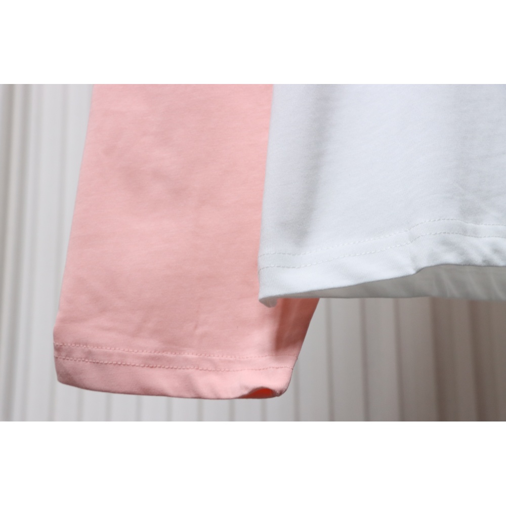 Chrome Hearts Pink Cross Embroidery Long Sleeve Shirt  Pink And White