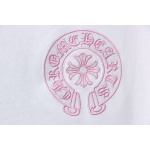 Chrome Hearts Pink Cross Embroidery Long Sleeve Shirt  Pink And White