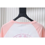 Chrome Hearts Pink Cross Embroidery Long Sleeve Shirt  Pink And White