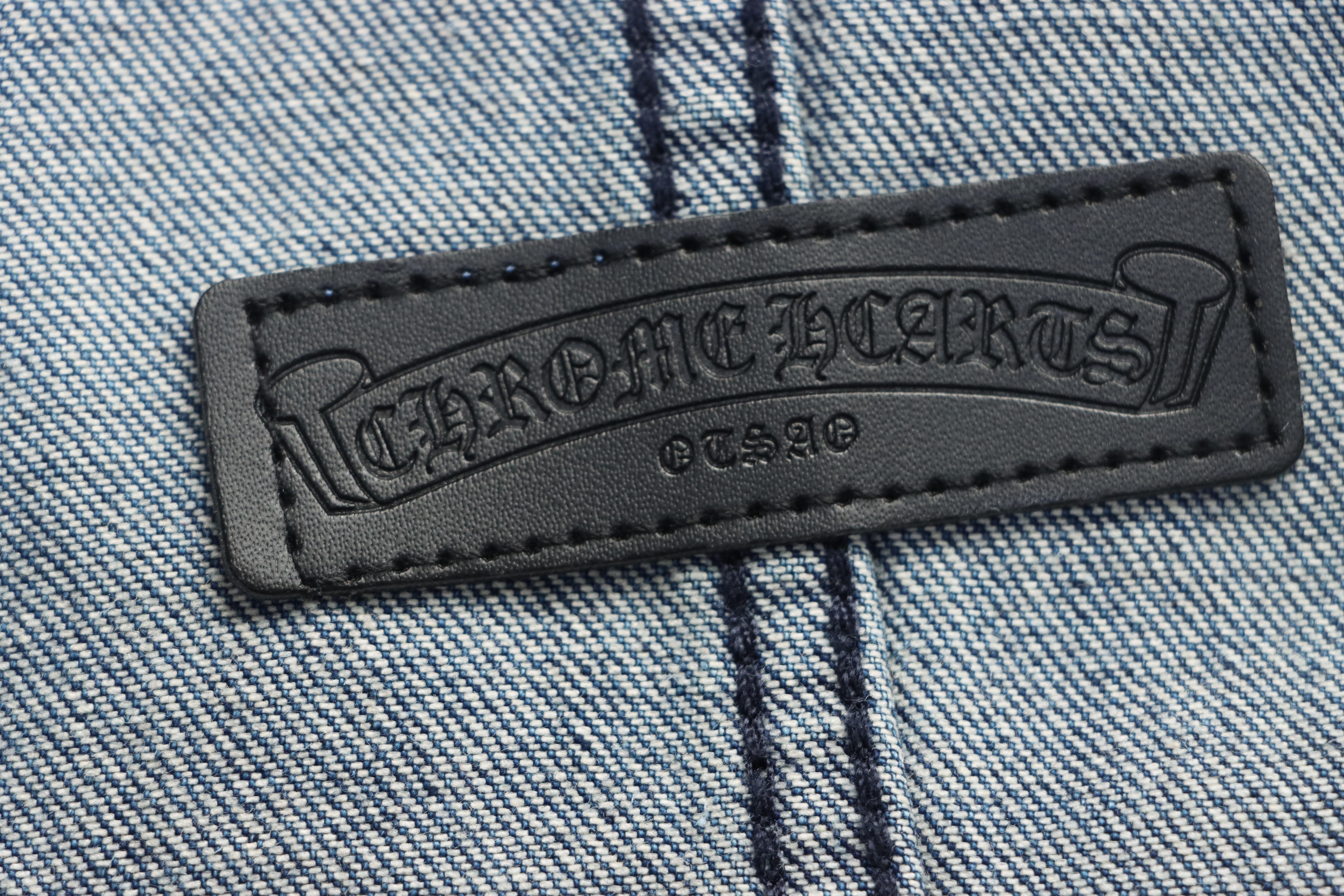 Chrome Heart Half Zipped Denim Jacket Indigo