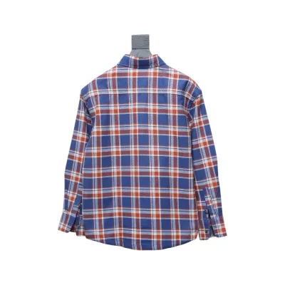 Chrome Hearts Blue & Red Plaid Sleeve Print Shirt  02