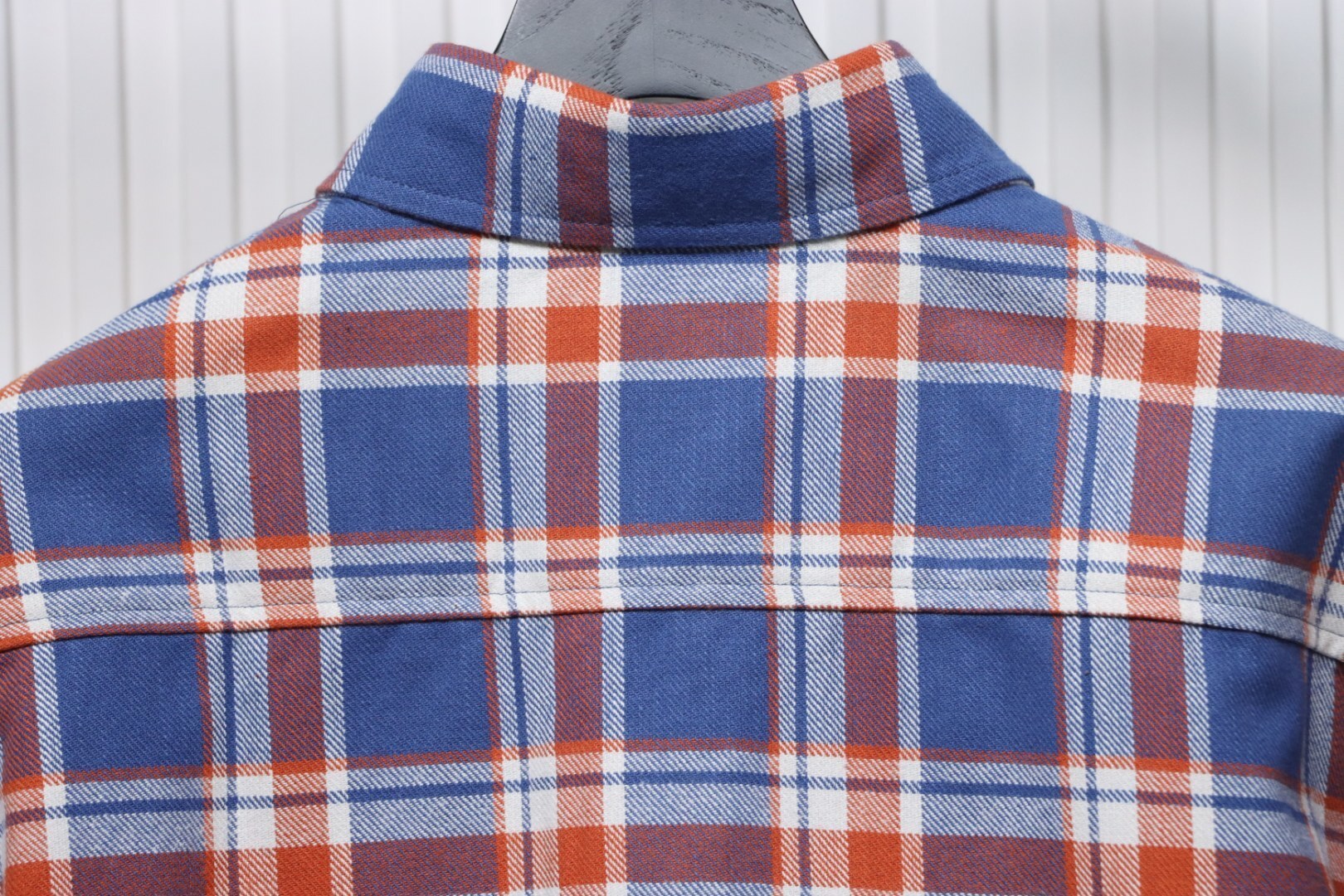 Chrome Hearts Blue & Red Plaid Sleeve Print Shirt 