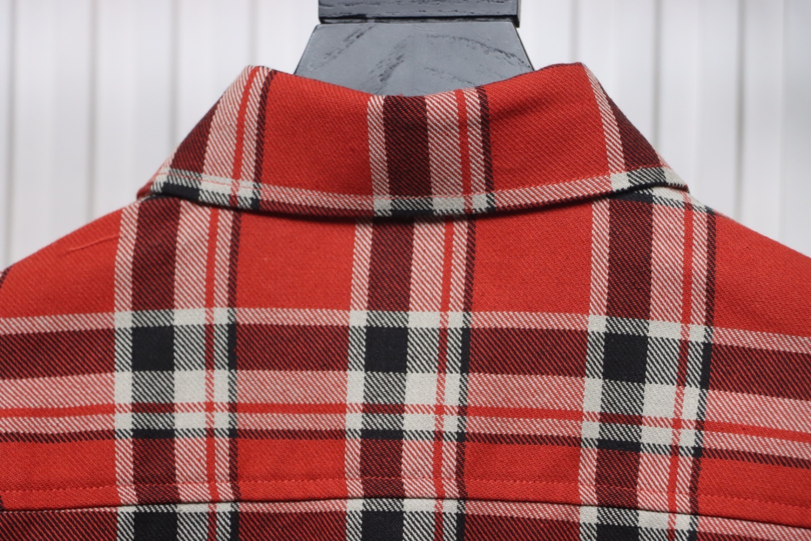 Chrome Hearts Red Plaid Sleeve Print Shirt 