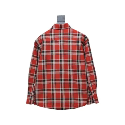 Chrome Hearts Red Plaid Sleeve Print Shirt  02