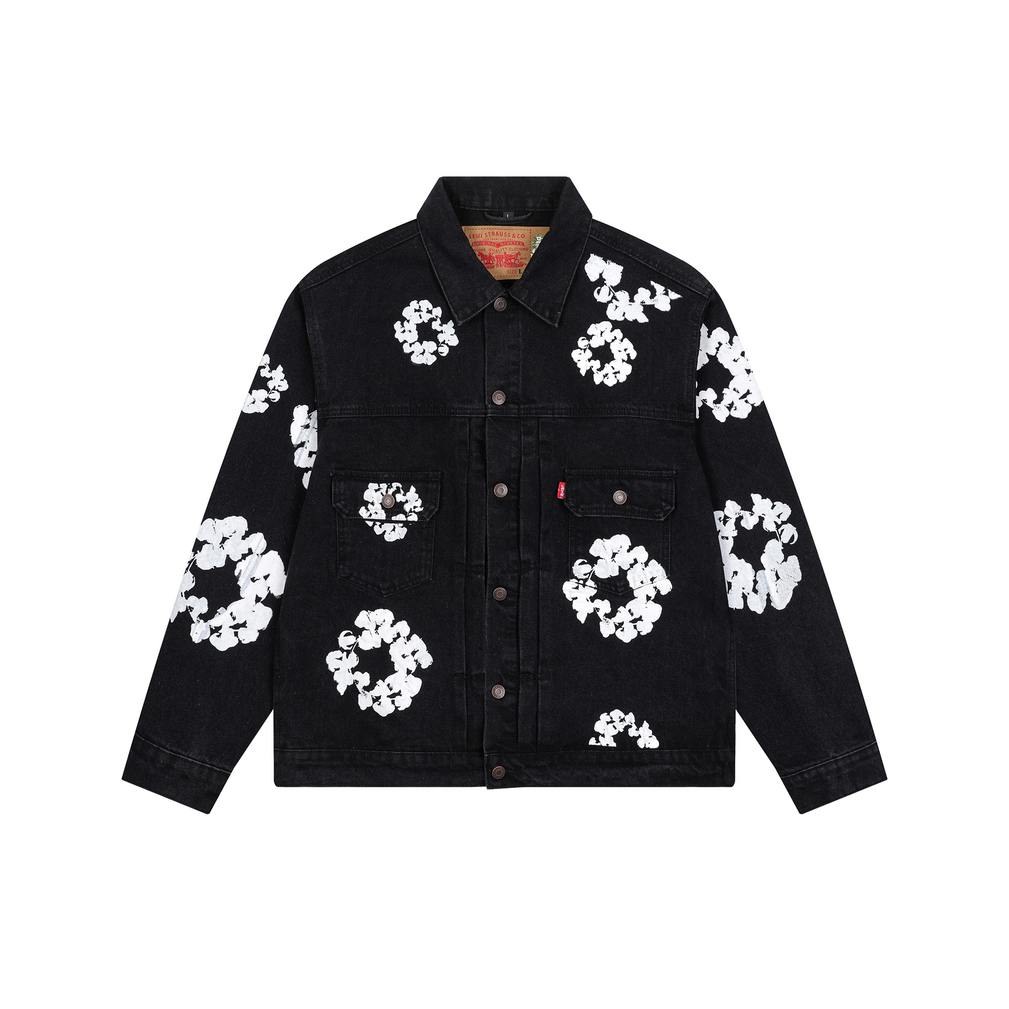 Denim Tears Type-2 All Over Wreath Jacket Black