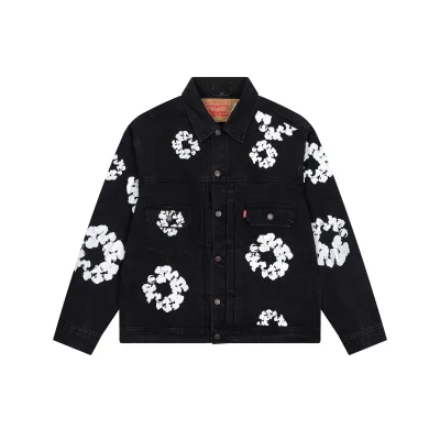 Denim Tears Type-2 All Over Wreath Jacket Black 01