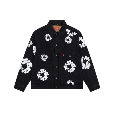 Denim Tears Type-2 All Over Wreath Jacket Black 01