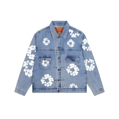 Denim Tears Type-2 All Over Wreath Jacket Denim Blue 01