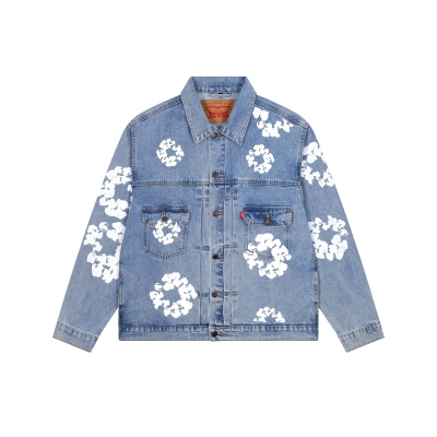 Denim Tears Type-2 All Over Wreath Jacket Denim Blue 01