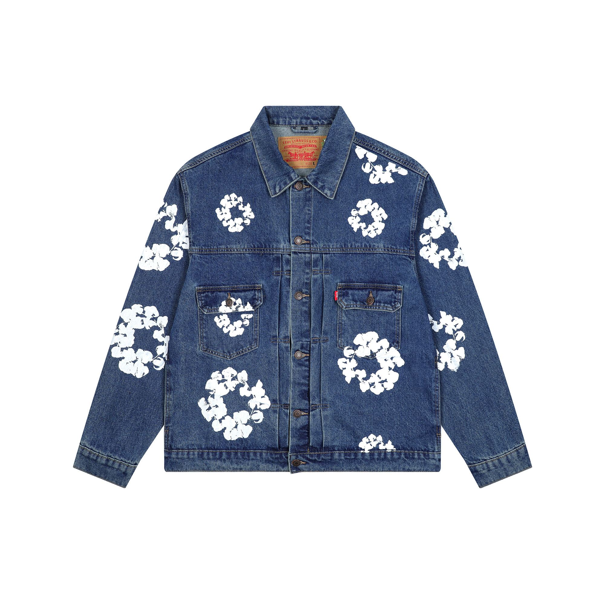 Denim Tears Type-2 All Over Wreath Jacket Indigo