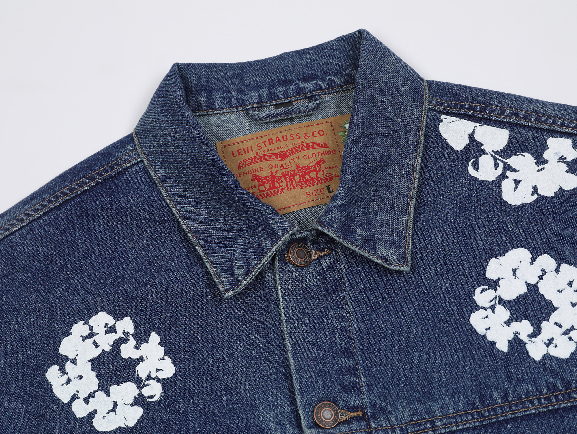 Denim Tears Type-2 All Over Wreath Jacket Indigo
